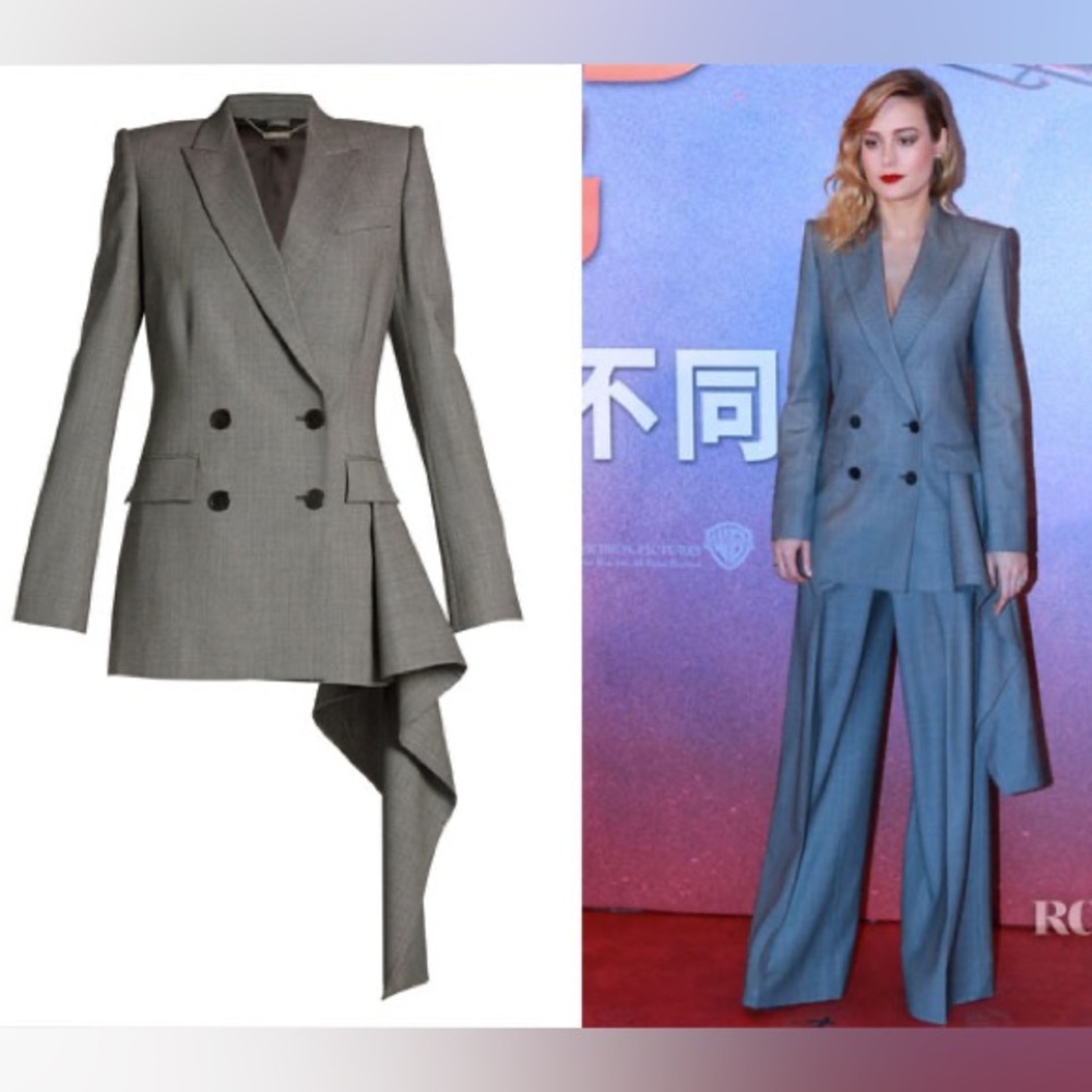 Alexander McQueen Asymmetrical Draped Gray Blazer - Picture 3 of 14